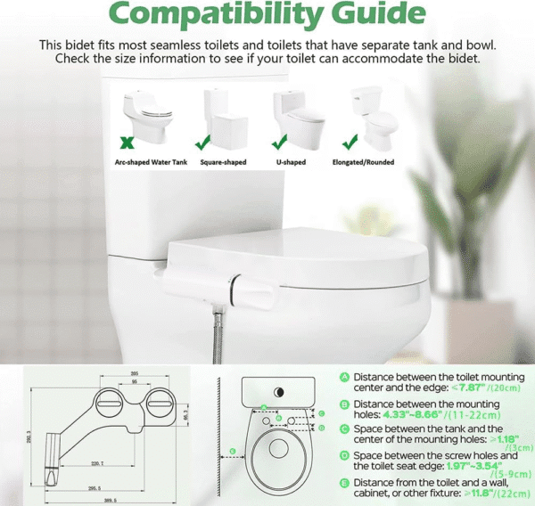 主图5 Bidet Attachment for Toilet, Ultra-Slim Non-Electric, Self Clean Bidet Sprayer, Adjustable Water Pressure, Dual Nozzle for Feminine/Posterior Wash, Easy to Install