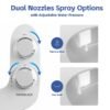 Bidet Attachment for Toilet, Ultra-Slim Non-Electric, Self Clean Bidet Sprayer, Adjustable Water Pressure, Dual Nozzle for Feminine/Posterior Wash, Easy to Install