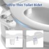 Bidet Attachment for Toilet, Ultra-Slim Non-Electric, Self Clean Bidet Sprayer, Adjustable Water Pressure, Dual Nozzle for Feminine/Posterior Wash, Easy to Install